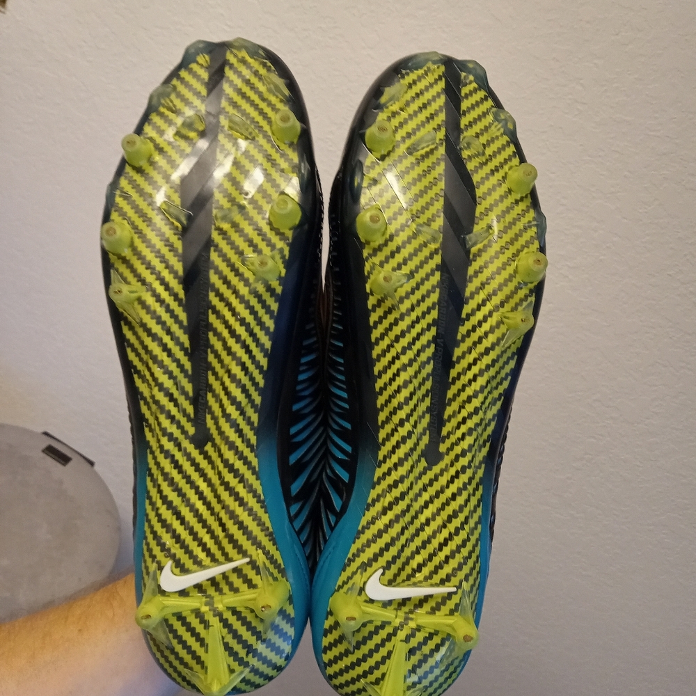 Nike Vapor Carbon 2 Men's 12 Cleats Jaguars Football 2014 Bkack Blue Green Jack - Picture 10 of 15